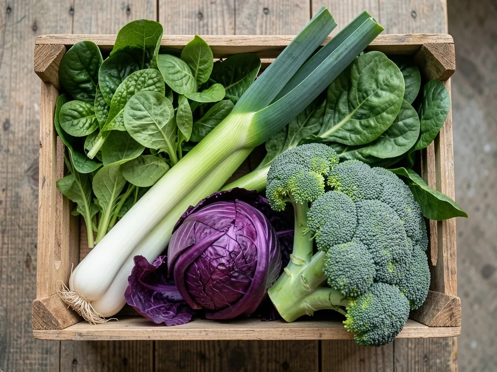 Seasonal UK produce closeup